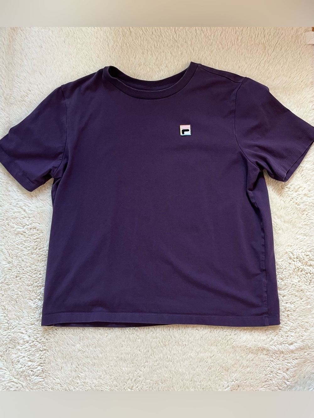 Fila Women’s Purple Crew Neck Tee with Logo Sz Large